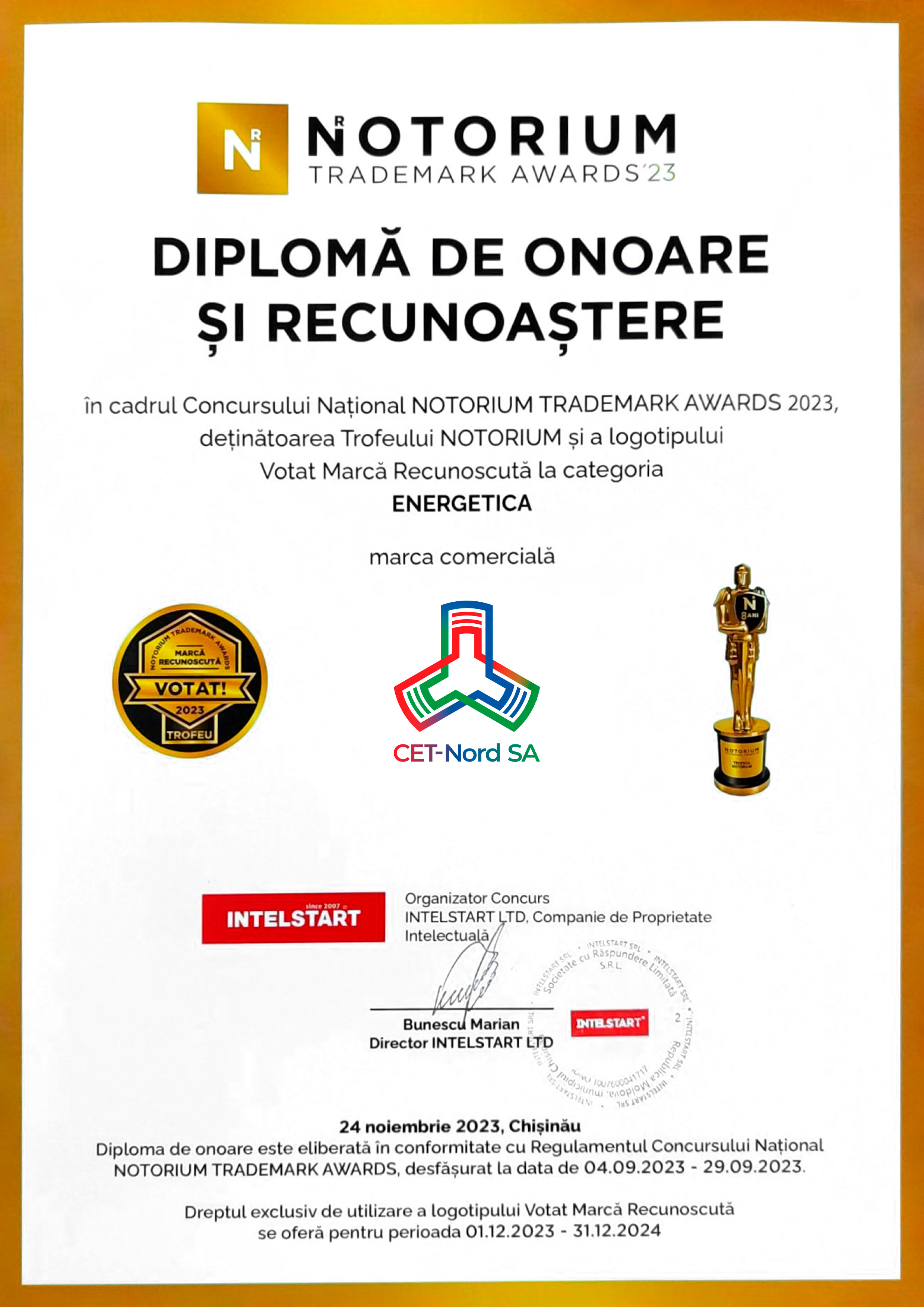 Diploma Marca Recunoscută Notorium